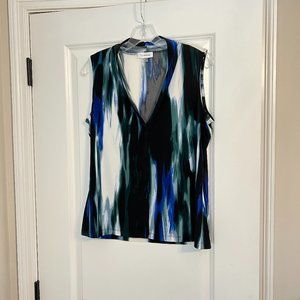 Calvin Klein Gathered V-Neck Sleeveless Top